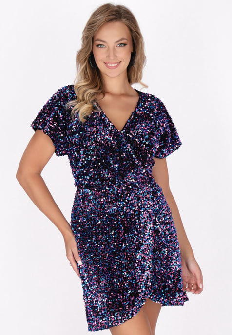 Faina Kleid Damen blau rosa - Image 3