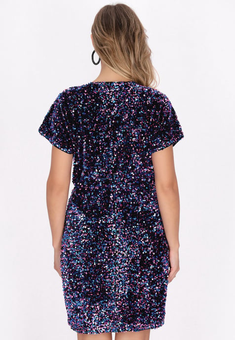 Faina Kleid Damen blau rosa - Image 4