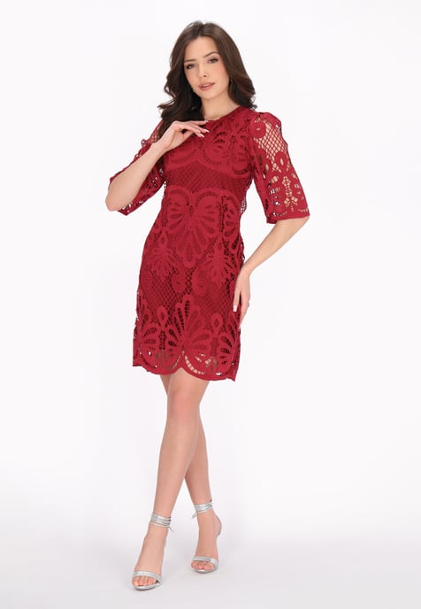 Faina Kleid Frauen Weinrot - Image 2