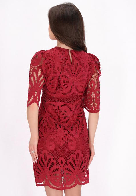 Faina Kleid Frauen Weinrot - Image 4