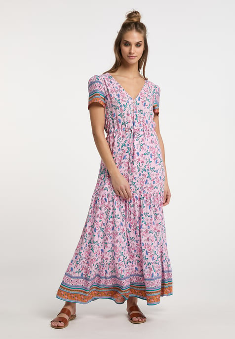 usha Maxikleid mit Blumenprint Damen Rosa Mehrfarbig - Image 2