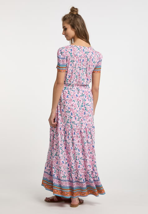 usha Maxikleid mit Blumenprint Damen Rosa Mehrfarbig - Image 3