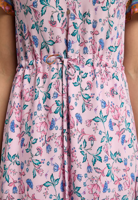 usha Maxikleid mit Blumenprint Damen Rosa Mehrfarbig - Image 4