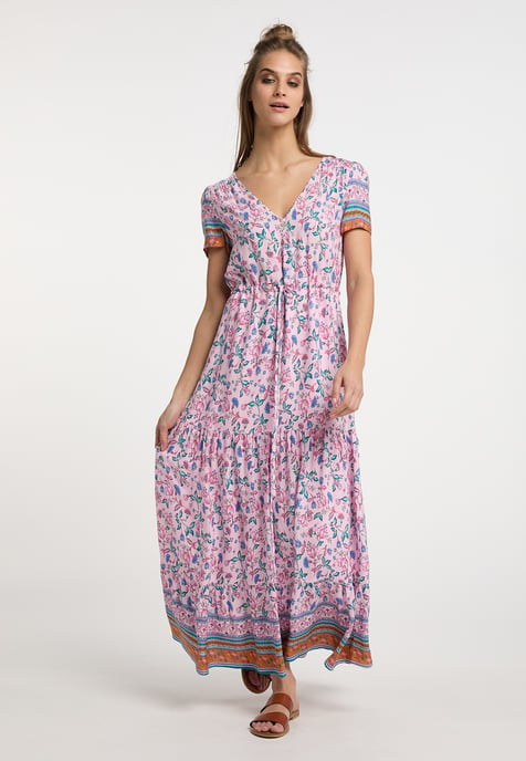 usha Maxikleid mit Blumenprint Damen Rosa Mehrfarbig - Image 5
