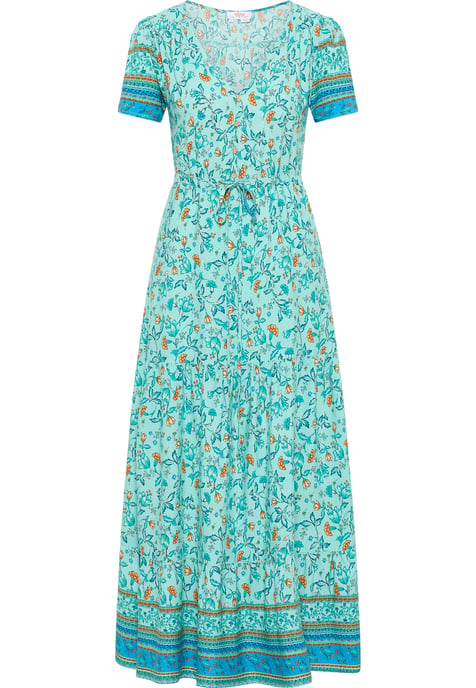 usha Maxikleid mit Blumenprint Damen Türkis Mehrfarbig - Image 1