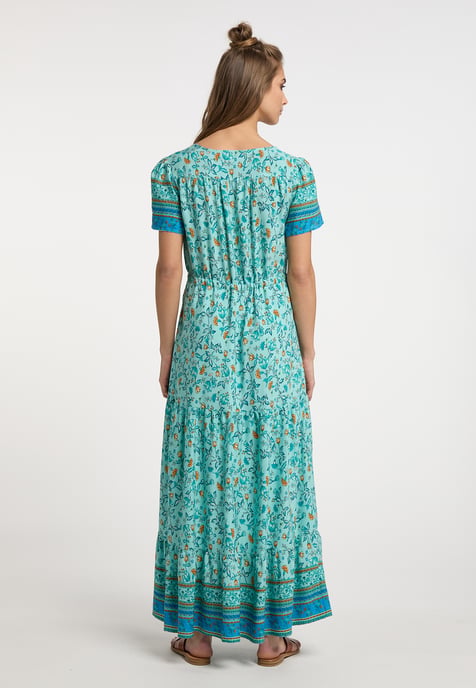 usha Maxikleid mit Blumenprint Damen Türkis Mehrfarbig - Image 3
