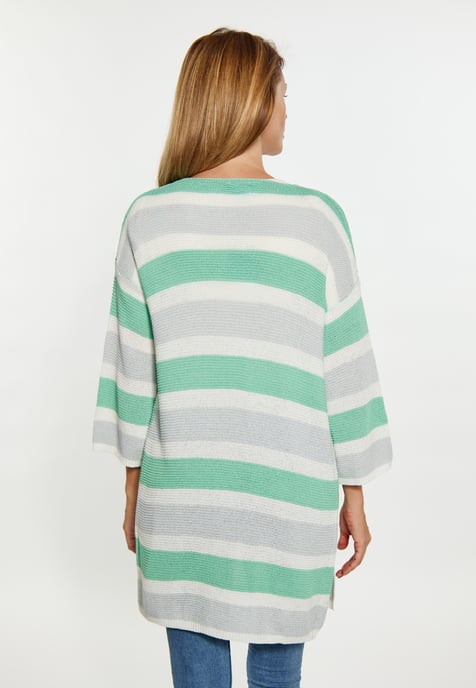 usha Strickjacke Damen Grau Weiss Grün - Image 5