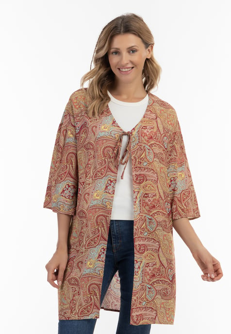 usha Kimono Damen Bordeaux Mehrfarbig - Image 3