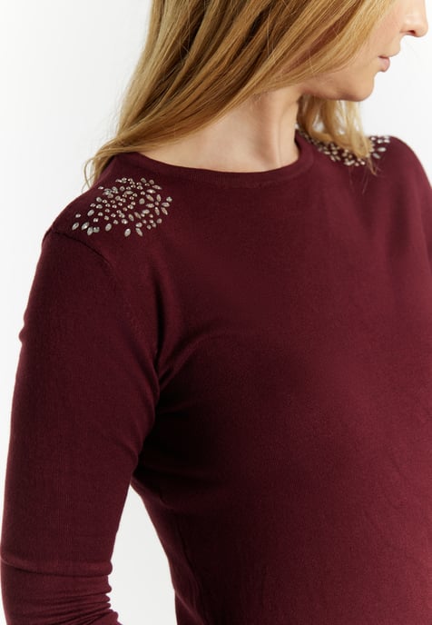 usha Strickpullover Damen weinrot - Image 5