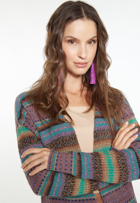 usha Strickcardigan Damen Violett Mehrfarbig - Image 5