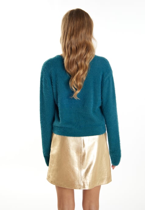 Faina Strickjacke Damen Smaragdgrün - Image 4