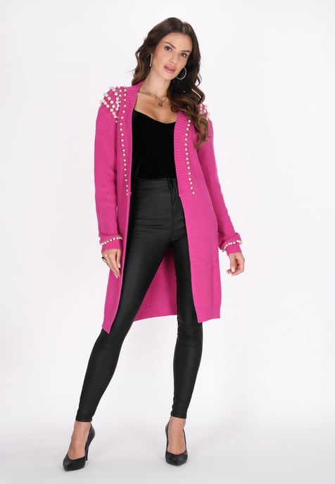 Faina Strickjacke Damen Fuchsie - Image 2