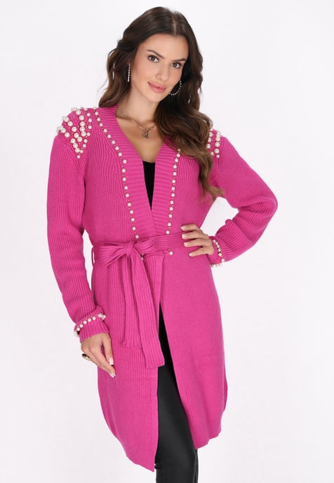 Faina Strickjacke Damen Fuchsie - Image 3