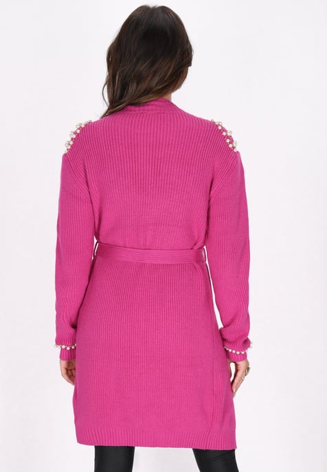 Faina Strickjacke Damen Fuchsie - Image 4