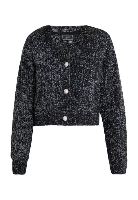 Faina Strickjacke Damen Schwarz Melange Silber - Image 1