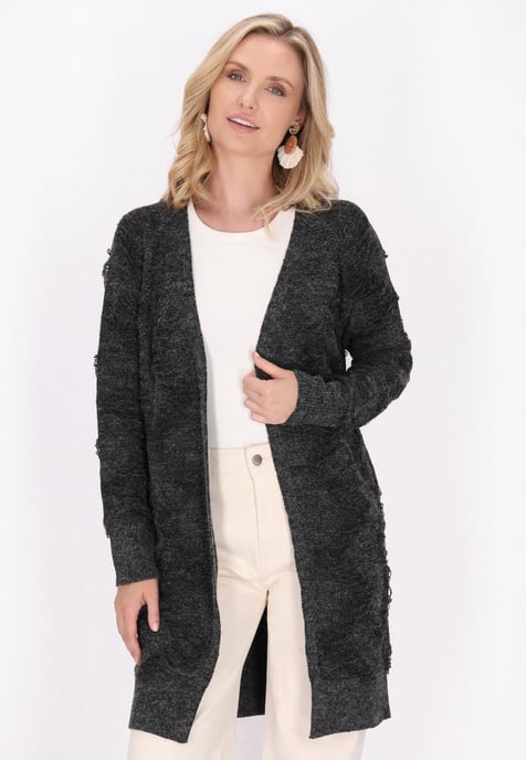 usha Strickjacke Damen Anthrazit-Melange - Image 3
