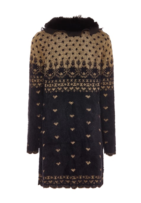 Faina Strickjacke Damen schwarz/gold - Image 2