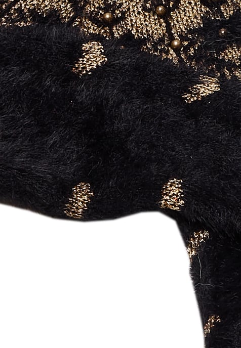 Faina Strickjacke Damen schwarz/gold - Image 3