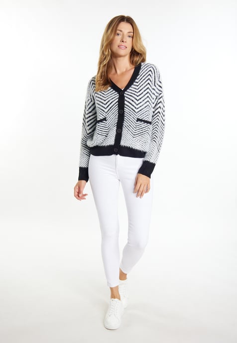 usha Strickjacke Damen schwarz weiss - Image 2