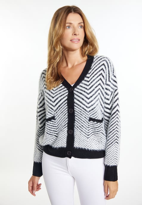 usha Strickjacke Damen schwarz weiss - Image 3