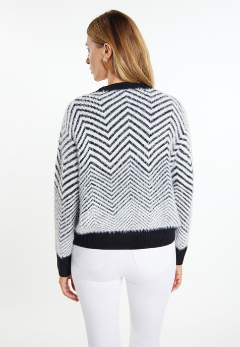 usha Strickjacke Damen schwarz weiss - Image 4