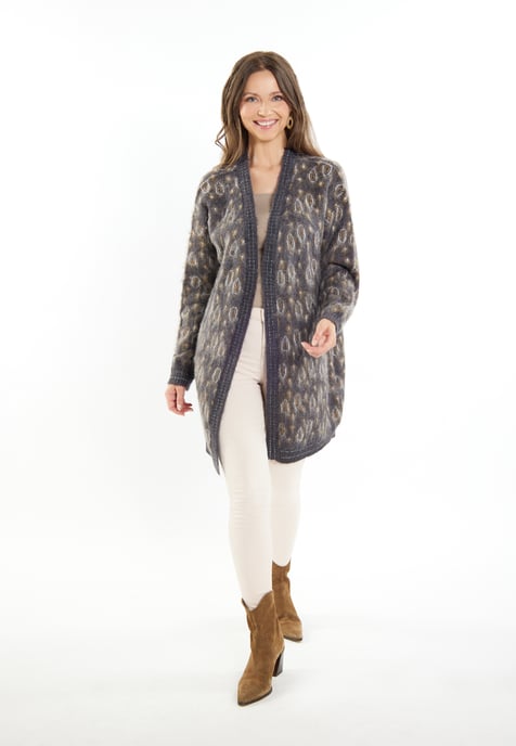 usha Strickcardigan Damen Anthrazit Mehrfarbig - Image 2