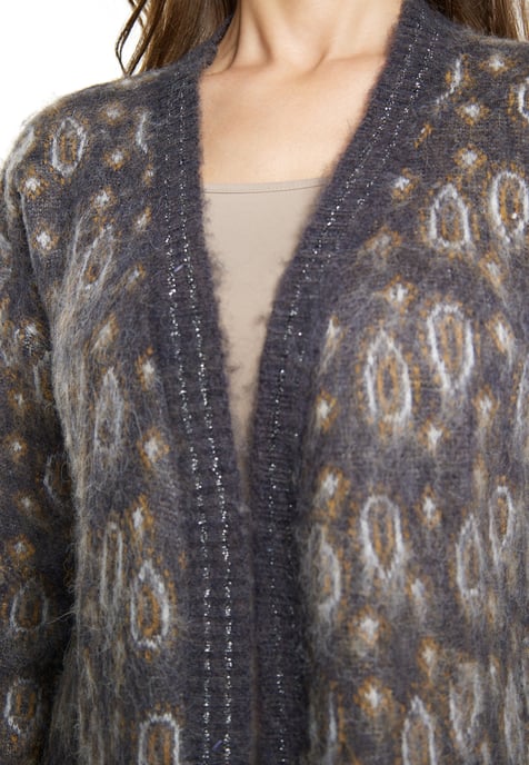 usha Strickcardigan Damen Anthrazit Mehrfarbig - Image 5