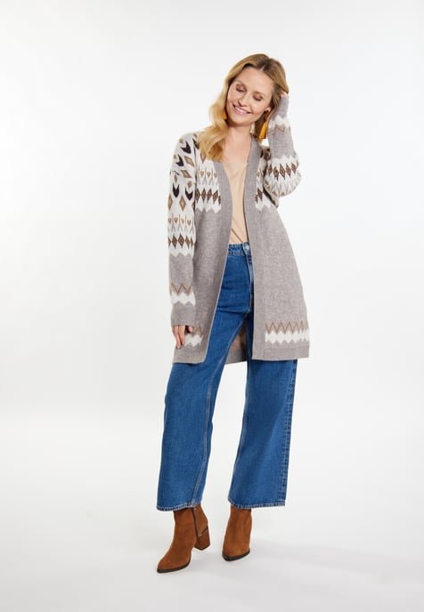 usha Strickcardigan Damen Grau Mehrfarbig - Image 2