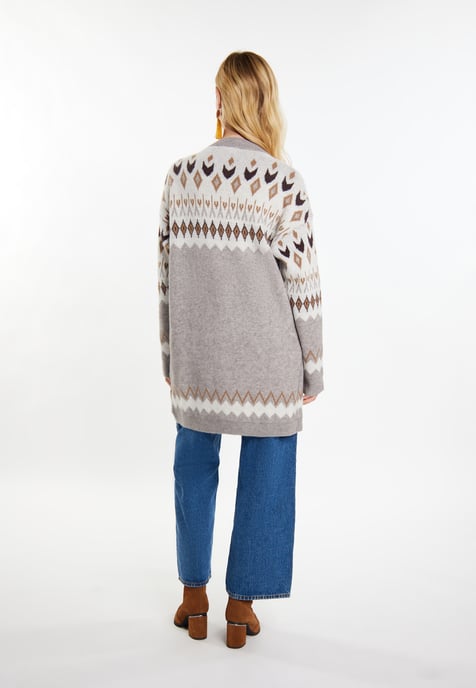 usha Strickcardigan Damen Grau Mehrfarbig - Image 3