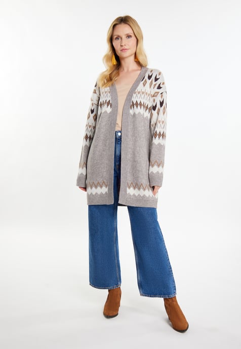 usha Strickcardigan Damen Grau Mehrfarbig - Image 4