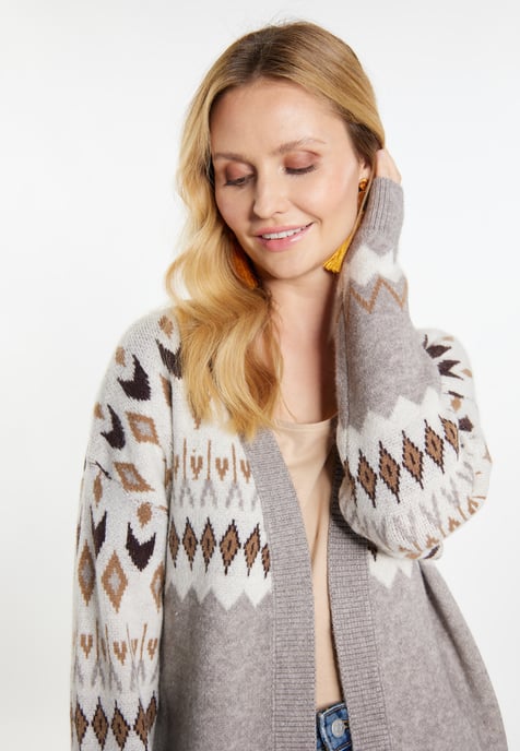 usha Strickcardigan Damen Grau Mehrfarbig - Image 5