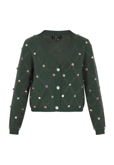 Faina Strickjacke Damen dunkelgrün - Image 1