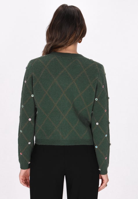 Faina Strickjacke Damen dunkelgrün - Image 4