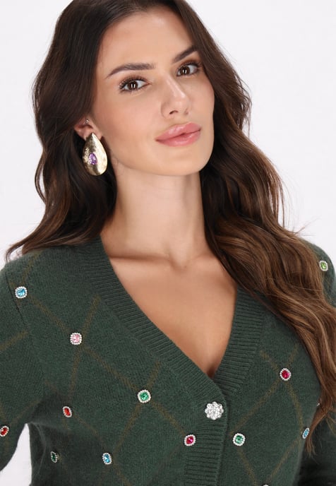 Faina Strickjacke Damen dunkelgrün - Image 5
