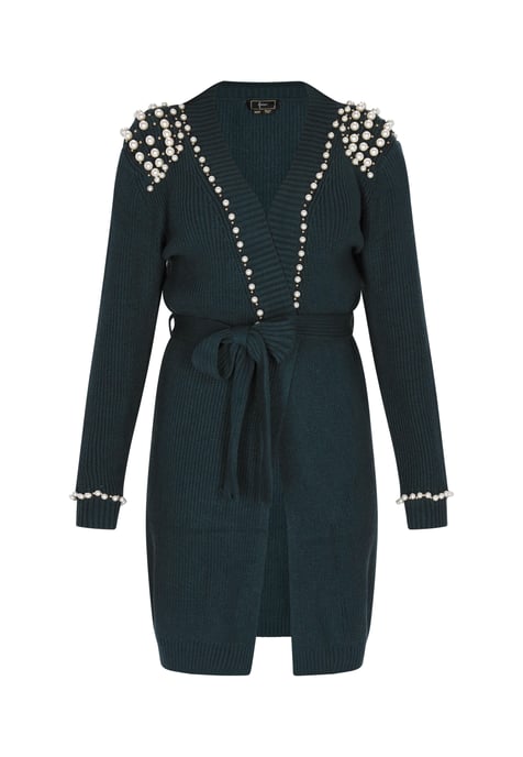 Faina Strickjacke Damen dunkelgrün - Image 1