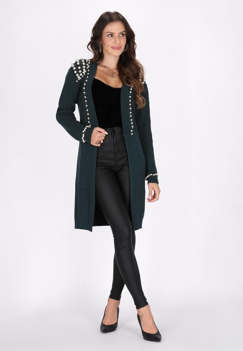 Faina Strickjacke Damen dunkelgrün - Image 2