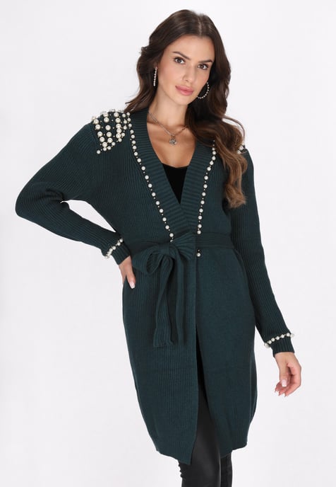 Faina Strickjacke Damen dunkelgrün - Image 3