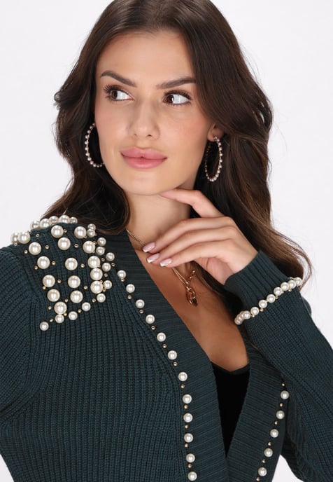Faina Strickjacke Damen dunkelgrün - Image 5