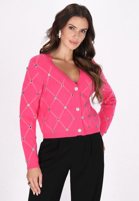 Faina Strickjacke Damen Fuchsie - Image 3
