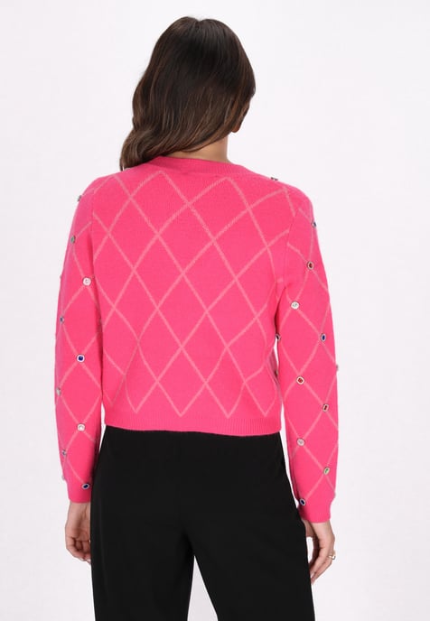 Faina Strickjacke Damen Fuchsie - Image 4