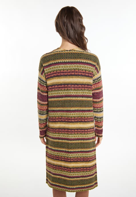 usha Strickcardigan Damen Oliv Mehrfarbig - Image 4