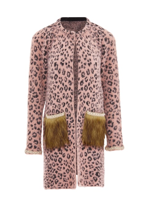 Faina Strickjacke Damen rosa/schwarz - Image 1