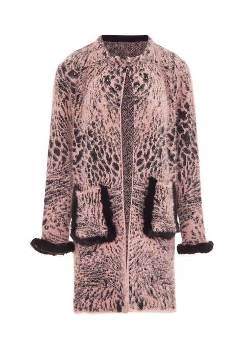 Faina Strickjacke Damen rosa/schwarz - Image 1