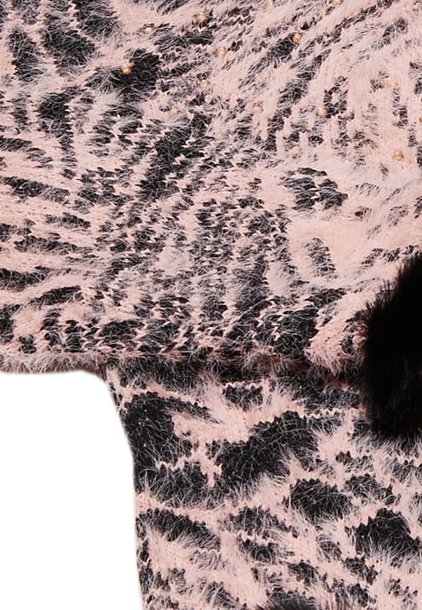 Faina Strickjacke Damen rosa/schwarz - Image 3