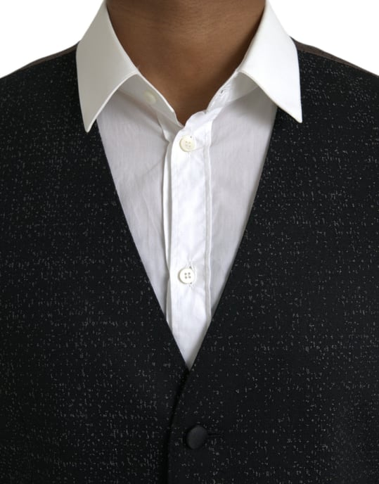 Schwarzes Glitzerwesten im formellen Stil - Image 4