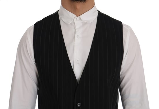 Schwarze Nadelstreifenweste im formellen Stil - Image 4