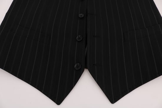 Schwarze Nadelstreifenweste im formellen Stil - Image 5