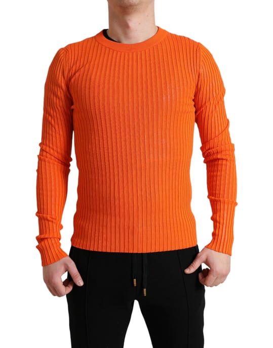 Rippstrickpullover mit langen Ärmeln und Rundhalsausschnitt - Image 1