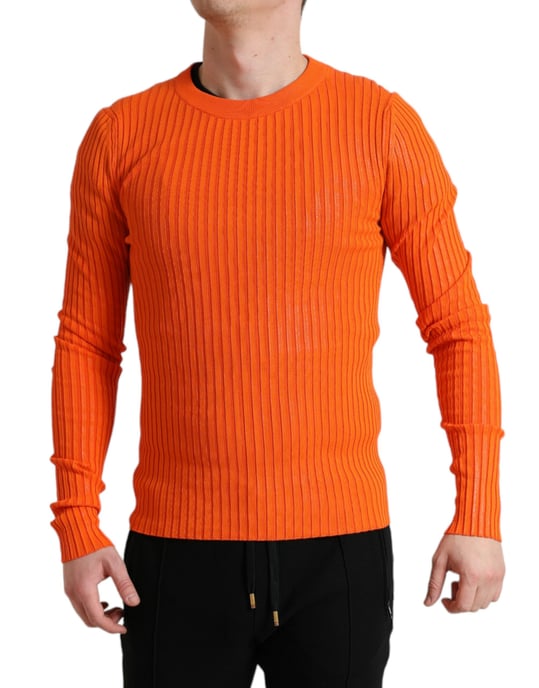 Rippstrickpullover mit langen Ärmeln und Rundhalsausschnitt - Image 2