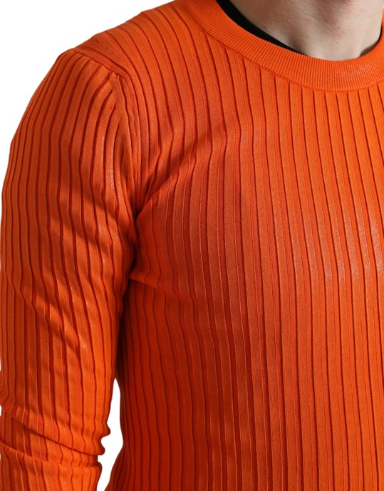 Rippstrickpullover mit langen Ärmeln und Rundhalsausschnitt - Image 5